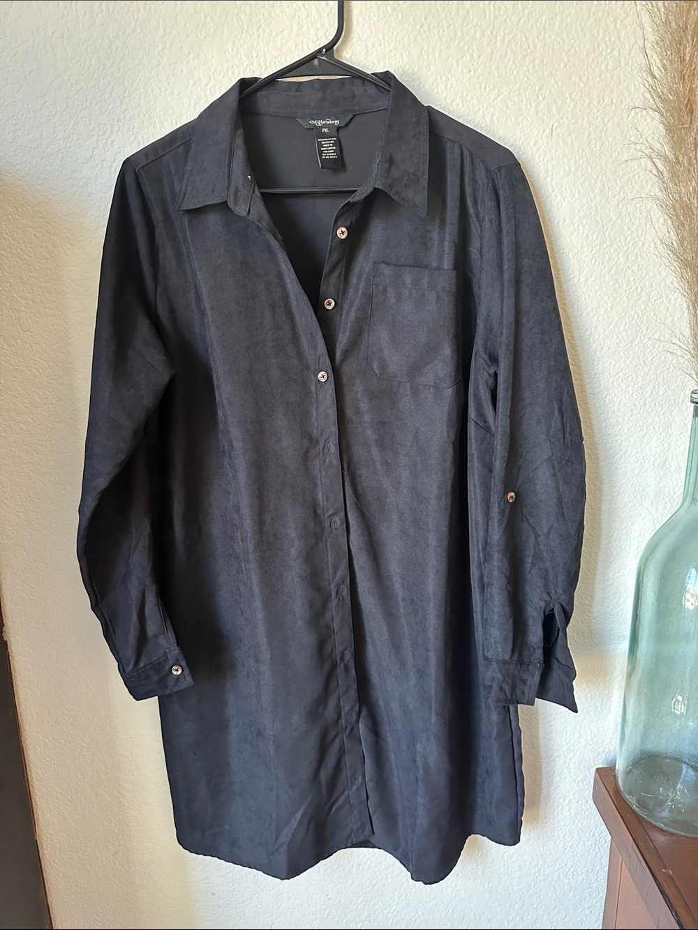 Agolde Black Longline Shirt Jacket-MISSING BELT TIE